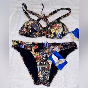 NWT Lisa Blue Women's Bikini Swimwear Set. Size M